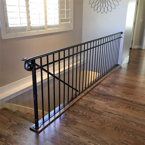 metal railing for front of house|interior metal loft railing kits.